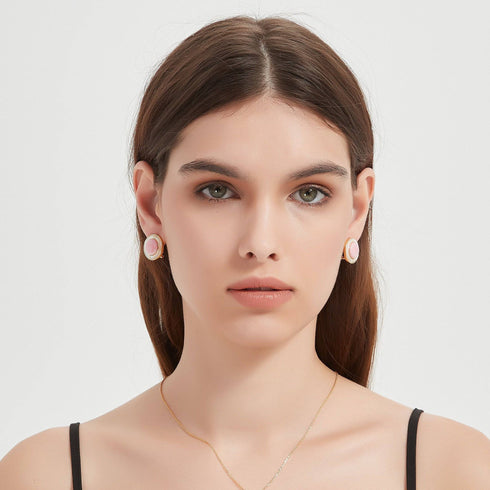 Pink Queen Conch Shell Princess Pearls Earrings - House Of Pearls